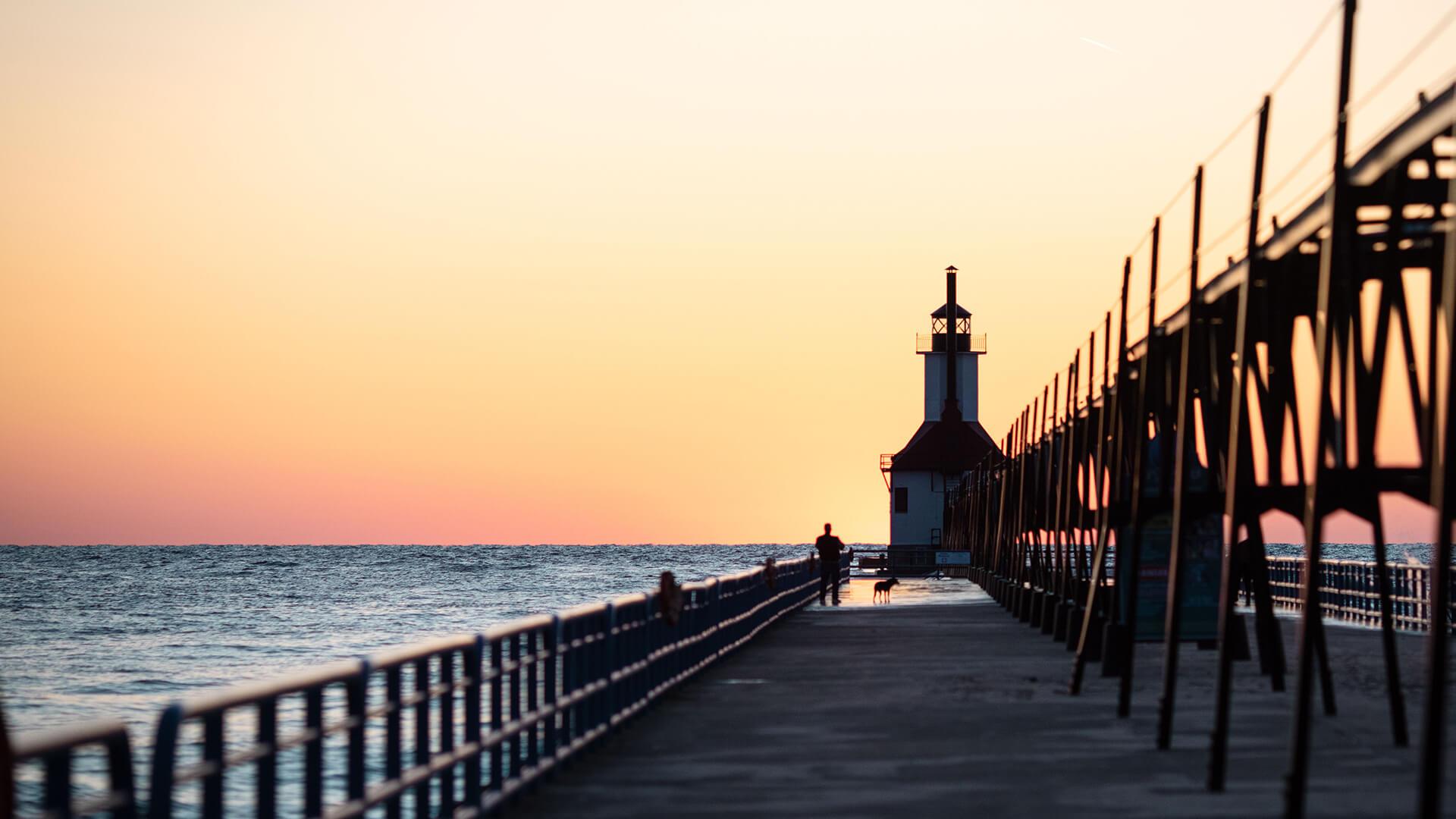 St. Joseph lighthouse at sunset